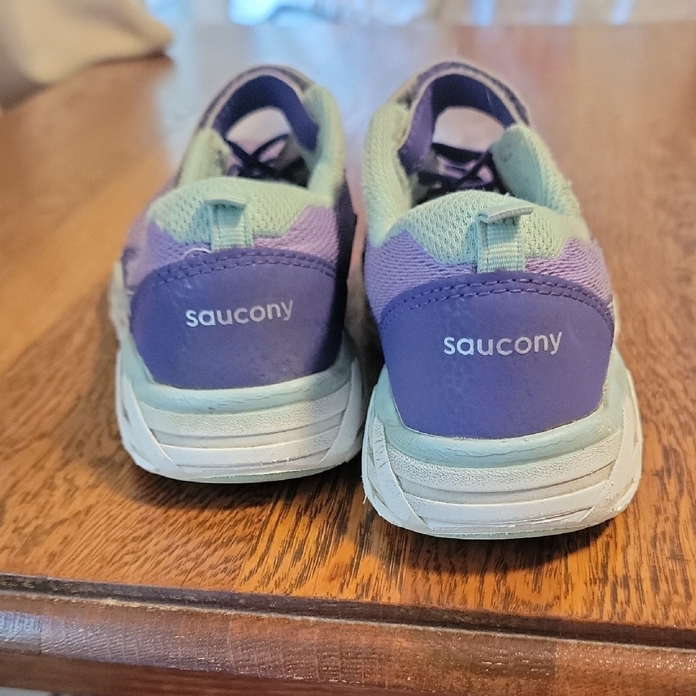 Saucony Purple and Mint Kids Sneakers Sz 2.5 - Picture 4 of 5